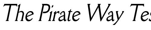Font : Rory-Condensed-Italic 2 Custom Text : The Pirate Way Test your own text here Click to download or to view this font on a tshirt that can be custom printed in Bali
